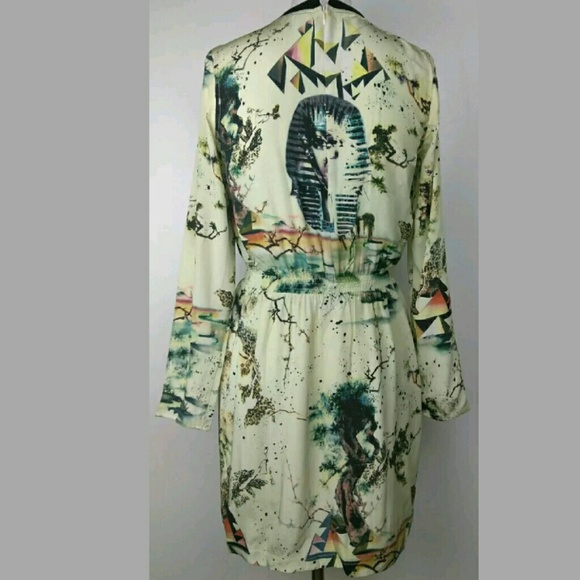 Sold Balenciagia Silk Egyptian Print Dress - Picture 6 of 8